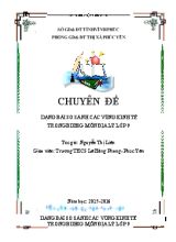 Chuyên đề Dạng bài so sánh các vùng kinh tế trong bồi dưỡng học sinh giỏi môn địa lý lớp 9